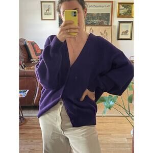 Vintage Gap Cotton V Neck Cardigan Purple